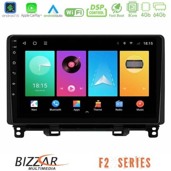 Bizzar F2 Series 8Core Android16 4+64GB  Honda Jazz 2021-2025 Navigation Multimedia Tablet 9"