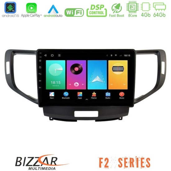 Bizzar F2 Series 8Core Android16 4+64GB  Honda Accord 2008-2015 Navigation Multimedia Tablet 9"