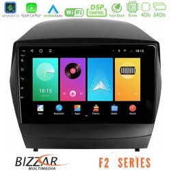 Bizzar F2 Series 8Core Android16 4+64GB  Hyundai IX35 Auto A/C Navigation Multimedia Tablet 9"
