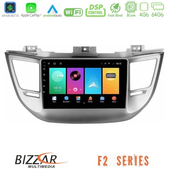 Bizzar F2 Series 8Core Android16 4+64GB  Hyundai Tucson 2015-2018 Navigation Multimedia Tablet 9"