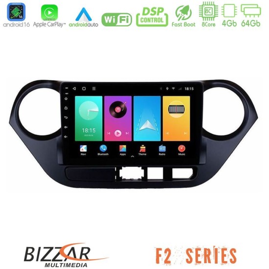 Bizzar F2 Series 8Core Android16 4+64GB  Hyundai i10 2014-2020 Navigation Multimedia Tablet 9"