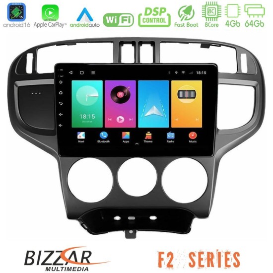 Bizzar F2 Series 8Core Android16 4+64GB  Hyundai Matrix 2001-2010 Navigation Multimedia Tablet 9"