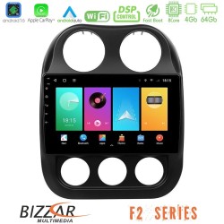 Bizzar F2 Series 8Core Android16 4+64GB  Jeep Compass 2012-2016 Navigation Multimedia Tablet 9"