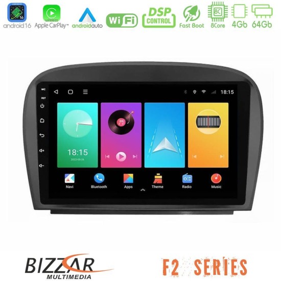 Bizzar F2 Series 8Core Android16 4+64GB  Mercedes SL Class 2005-2011 Navigation Multimedia Tablet 9"