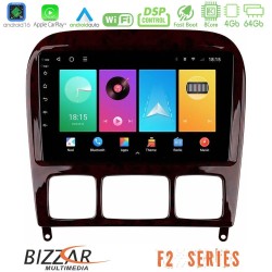 Bizzar F2 Series 8Core Android16 4+64GB  Mercedes S Class 1999-2004 (W220) Navigation Multimedia Tablet 9"