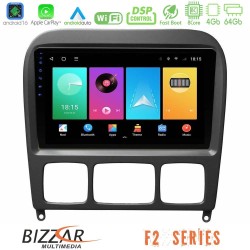 Bizzar F2 Series 8Core Android16 4+64GB  Mercedes S Class 1999-2004 (W220) Navigation Multimedia Tablet 9"