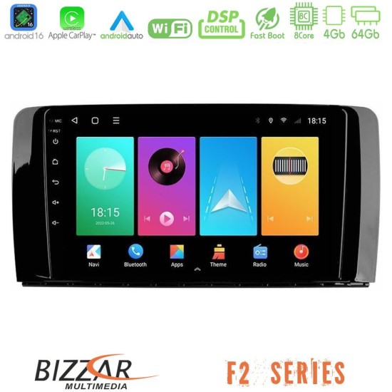 Bizzar F2 Series 8Core Android16 4+64GB  Mercedes R Class Navigation Multimedia Tablet 9"