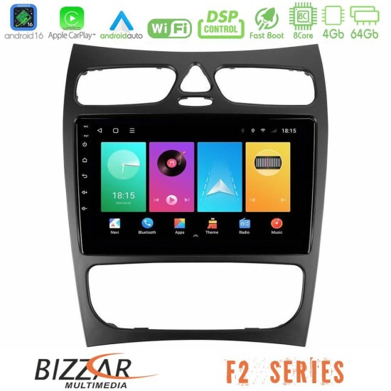 Bizzar F2 Series 8Core Android16 4+64GB  Mercedes CLK Class W209 2000-2004 Navigation Multimedia Tablet 9"