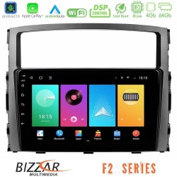 Bizzar F2 Series 8Core Android16 4+64GB  Mitsubishi Pajero 2008-2009 Navigation Multimedia Tablet 9"
