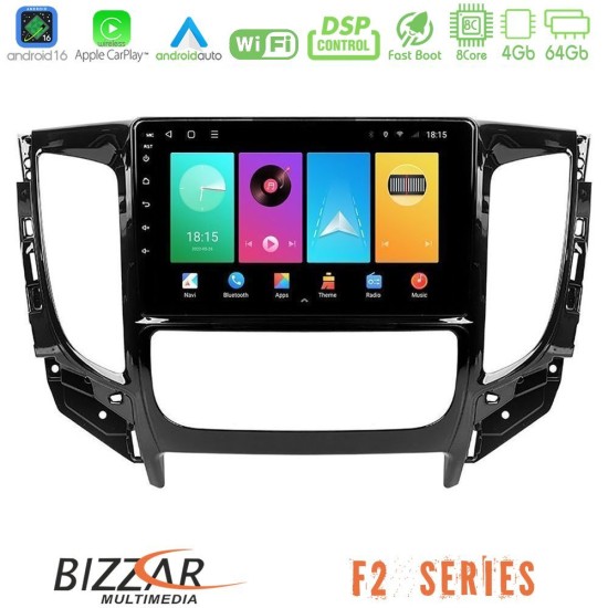 Bizzar F2 Series 8Core Android16 4+64GB  Mitsubishi L200 2016-> amp; Fiat Fullback (Auto A/C) Navigation Multimedia Tablet 9"
