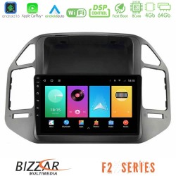 Bizzar F2 Series 8Core Android16 4+64GB Mitsubishi Pajero 2002-2006 Navigation Multimedia Tablet 9"