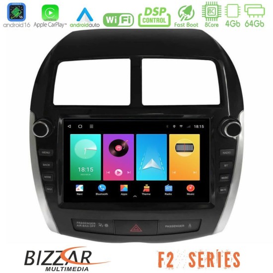 Bizzar F2 Series 8Core Android16 4+64GB  Mitsubishi ASX 2013-2018 Navigation Multimedia Tablet 9"