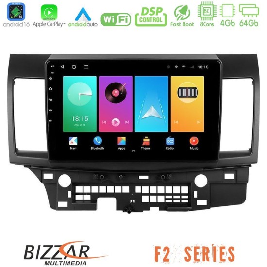 Bizzar F2 Series 8Core Android16 4+64GB  Mitsubishi Lancer 2008 – 2015 Navigation Multimedia Tablet 10"
