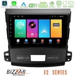 Bizzar F2 Series 8Core Android16 4+64GB  Mitsubishi Outlander/Citroen C-Crosser/Peugeot 4007 Navigation Multimedia Tablet 9"