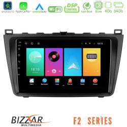 Bizzar F2 Series 8Core Android16 4+64GB  Mazda 6 2008-2012 Navigation Multimedia Tablet 9"