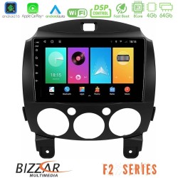 Bizzar F2 Series 8Core Android16 4+64GB  Mazda 2 2008-2014 Navigation Multimedia Tablet 9"