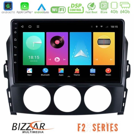 Bizzar F2 Series 8Core Android16 4+64GB  Mazda MX-5 2006-2008 Navigation Multimedia Tablet 9"