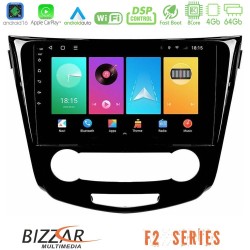 Bizzar F2 Series 8Core Android16 4+64GB  Nissan Qashqai J11 (Manual A/C) Navigation Multimedia Tablet 10"
