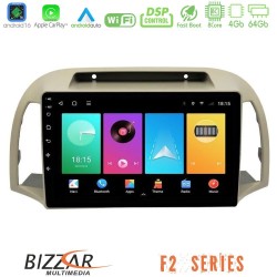 Bizzar F2 Series 8Core Android16 4+64GB  Nissan Micra K12 2002-2010 Navigation Multimedia Tablet 9"