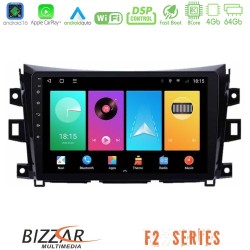 Bizzar F2 Series 8Core Android16 4+64GB  Nissan Navara NP300 Navigation Multimedia Tablet 9"