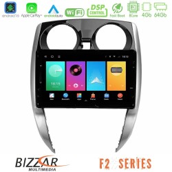Bizzar F2 Series 8Core Android16 4+64GB  Nissan Note 2013-2018 Navigation Multimedia Tablet 10"