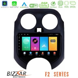 Bizzar F2 Series 8Core Android16 4+64GB  Nissan Micra 2011-2014 Navigation Multimedia Tablet 9"