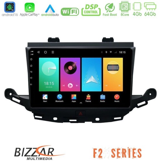 Bizzar F2 Series 8Core Android16 4+64GB  Opel Astra K 2015-2019 Navigation Multimedia Tablet 9"