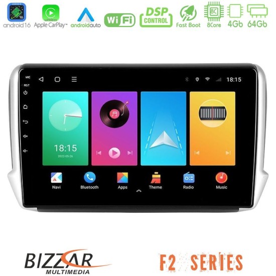 Bizzar F2 Series 8Core Android16 4+64GB  Peugeot 208/2008 Navigation Multimedia Tablet 10"