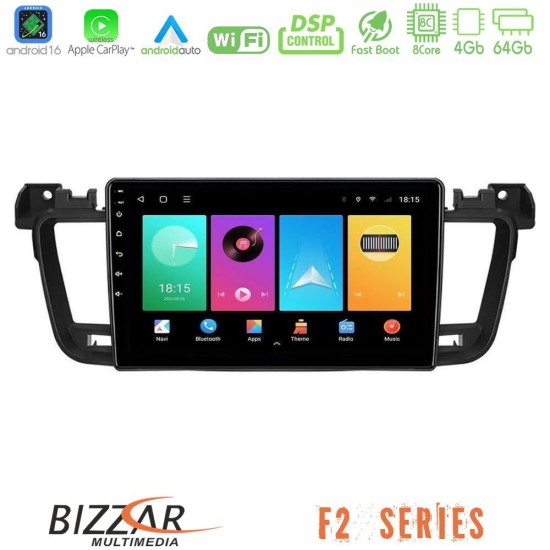 Bizzar F2 Series 8Core Android16 4+64GB  Peugeot 508 2010-2018 Navigation Multimedia Tablet 9"