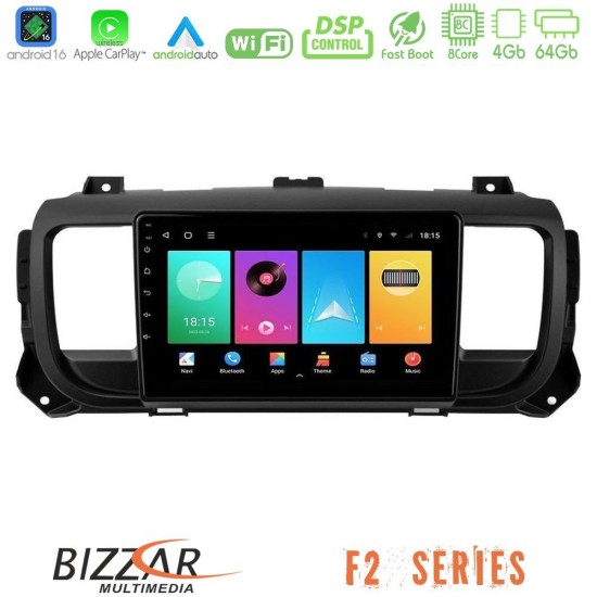 Bizzar F2 Series 8Core Android16 4+64GB  Citroen/Peugeot/Opel/Toyota Navigation Multimedia Tablet 9"