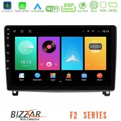 Bizzar F2 Series 8Core Android16 4+64GB  Peugeot 407 Navigation Multimedia Tablet 9"