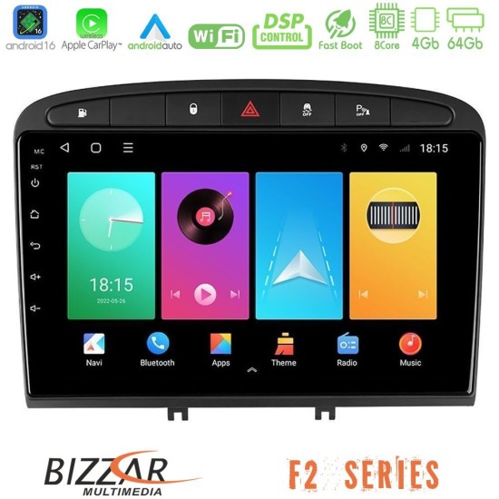 Bizzar F2 Series 8Core Android16 4+64GB  Peugeot 308/RCZ Navigation Multimedia Tablet 9"