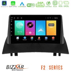 Bizzar F2 Series 8Core Android16 4+64GB  Renault Megane 2 2002-2008 Navigation Multimedia Tablet 9"