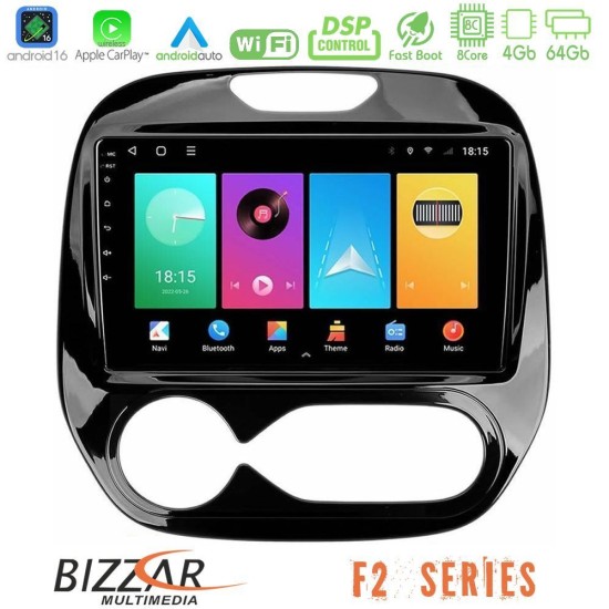 Bizzar F2 Series 8Core Android16 4+64GB     Renault Captur 2013-2019 (Facelift) Navigation Multimedia Tablet 9"