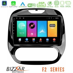 Bizzar F2 Series 8Core Android16 4+64GB  Renault Captur 2013-2019 (Manual AC) Navigation Multimedia Tablet 9"