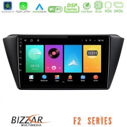 Bizzar F2 Series 8Core Android16 4+64GB  Skoda Fabia 2015-2021 Navigation Multimedia Tablet 9"