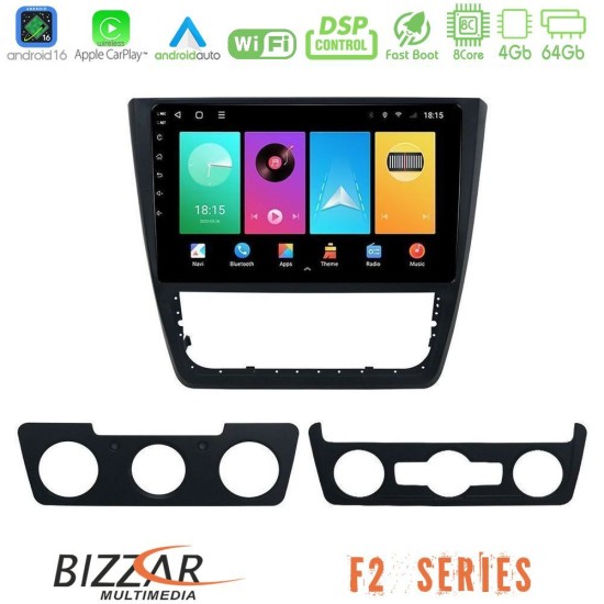 Bizzar F2 Series 8Core Android16 4+64GB  Skoda Yeti 2009-> Navigation Multimedia Tablet 10"