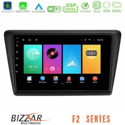 Bizzar F2 Series 8Core Android16 4+64GB  Skoda Rapid 2013-2017 Navigation Multimedia Tablet 9"