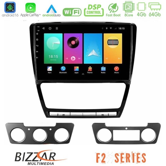 Bizzar F2 Series 8Core Android16 4+64GB  Skoda Octavia 5 Navigation Multimedia Tablet 10"
