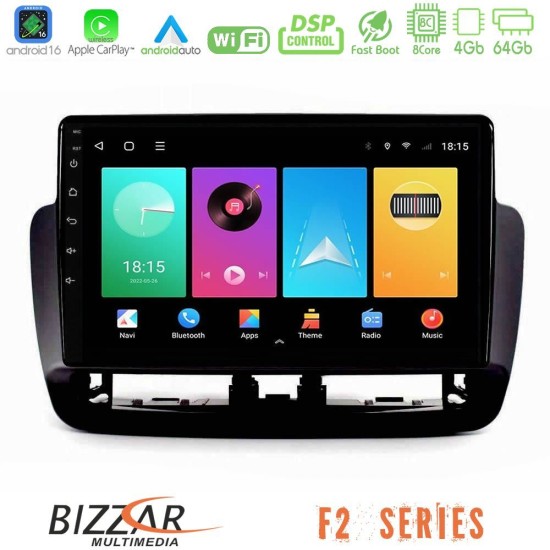 Bizzar F2 Series 8Core Android16 4+64GB  Seat Ibiza 2012-2015 Navigation Multimedia Tablet 9"   (Piano Black)