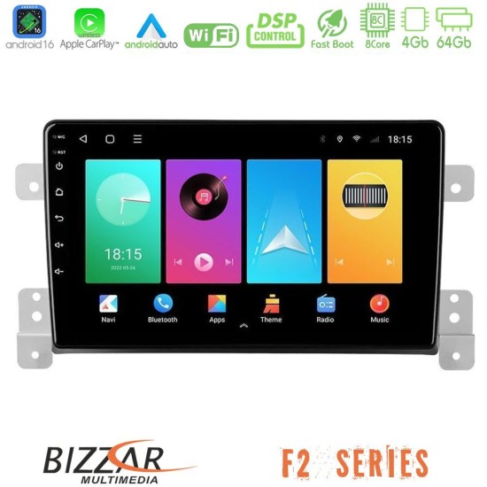 Bizzar F2 Series 8Core Android16 4+64GB  Suzuki Grand Vitara Navigation Multimedia Tablet 9"