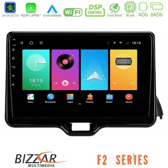 Bizzar F2 Series 8Core Android16 4+64GB  Toyota Yaris 2020-> Navigation Multimedia Tablet 10"