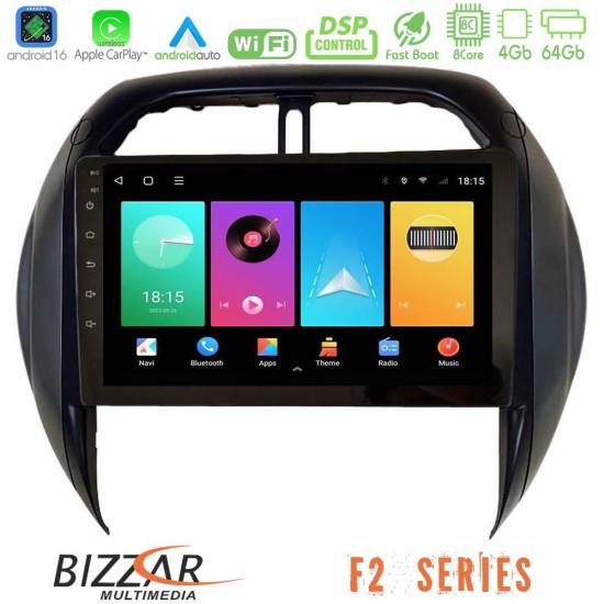 Bizzar F2 Series 8Core Android16 4+64GB  Toyota RAV4 2001-2005 (Auto A/C) Navigation Multimedia Tablet 9"