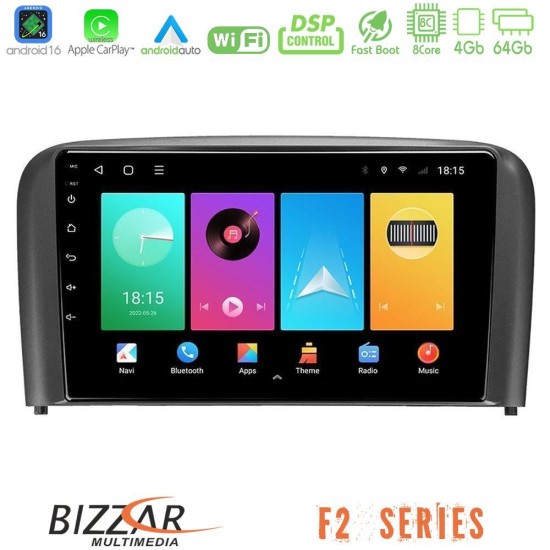 Bizzar F2 Series 8Core Android16 4+64GB  Volvo S80 1998-2006 Navigation Multimedia Tablet 9"