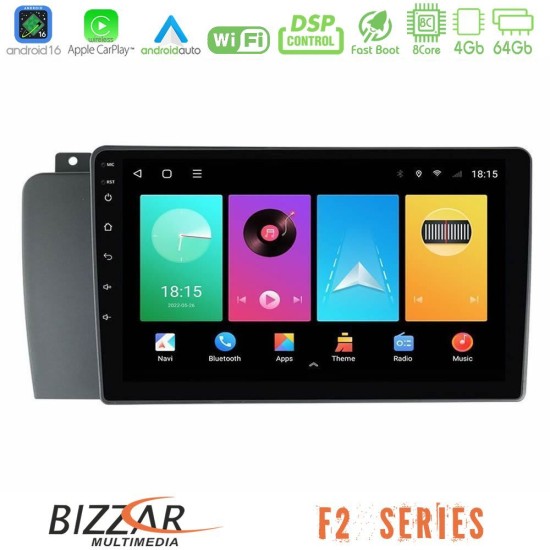 Bizzar F2 Series 8Core Android16 4+64GB  Volvo S60 2004-2009 Navigation Multimedia Tablet 9"