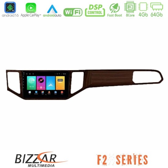 Bizzar F2 Series 8Core Android16 4+64GB  VW Sportsvan 2014-2020 Navigation Multimedia Tablet 9" (Ξύλινη απόχρωση)
