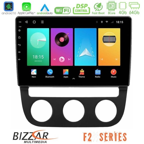 Bizzar F2 Series 8Core Android16 4+64GB  VW Jetta Navigation Multimedia Tablet 10"