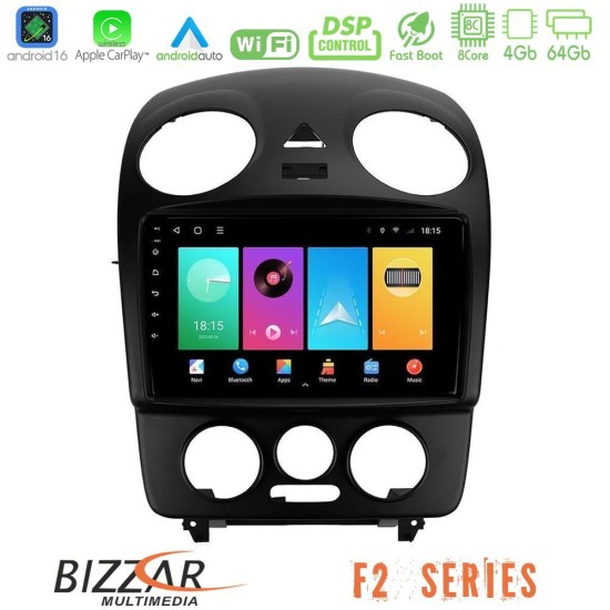 Bizzar F2 Series 8Core Android16 4+64GB  VW Beetle Navigation Multimedia Tablet 9"