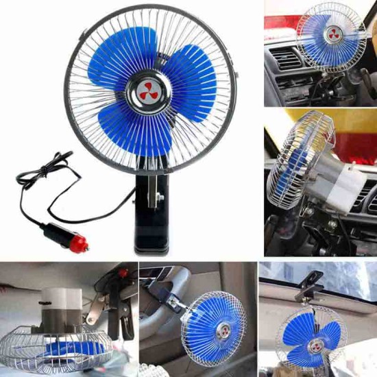 Ανεμιστήρας Περιστρεφόμενος  Νικελ 24 Volt 8" Με Κλιπ