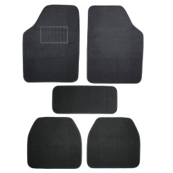 Πατάκια Αυτοκινήτου Universal Μοκέτα Luxury Μαύρο 5 Τεμάχια
